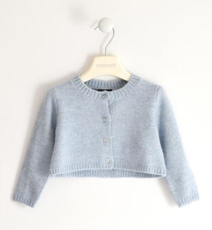 Cardigan bambina in tricot stretch sarabanda AZZURRO-3811