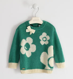 Maglioncino bambina in tricot mohair sarabanda VERDE-4646