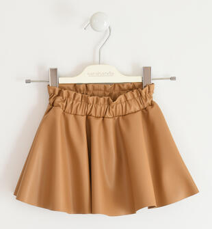 Gonna bambina tessuto lucido sarabanda BEIGE-0729