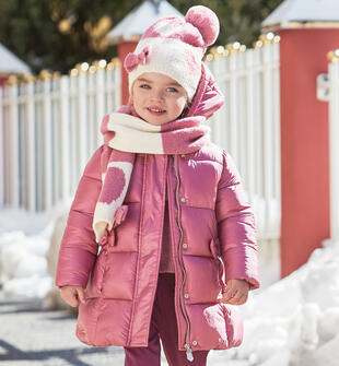 Giubbotto per bambina con cappuccio sarabanda ROSA ANTICO-2748