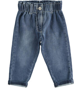 Jeans bambina con risvoltino sarabanda STONE WASHED-7450