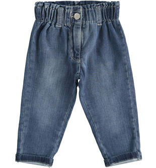 Jeans bambina con risvoltino sarabanda