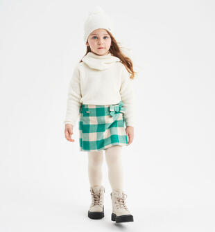 Pantaloncino bambina fantasia check sarabanda VERDE-4646