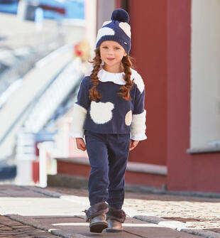 Pantalone bambina con vita arricciata sarabanda NAVY-3854