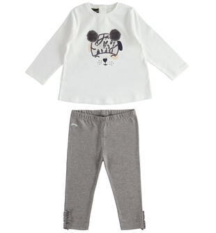 Completo sportivo bambina in jersey sarabanda PANNA-0112