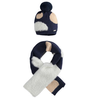 Set cappello e sciarpa bambina sarabanda NAVY-3854