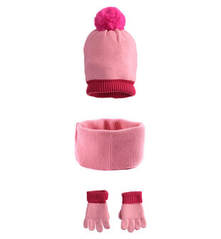 Set cappello sciarpa guanti bambina sarabanda ROSA-2413