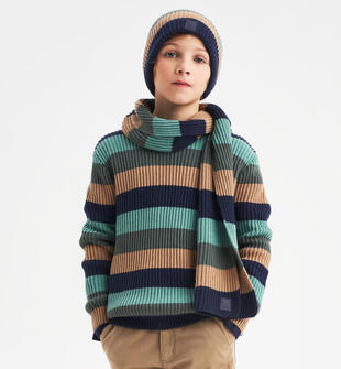 Maglione in tricot colorato ragazzo sarabanda VERDE SCURO-4254