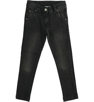 Jeans slim per ragazza sarabanda NERO-7990