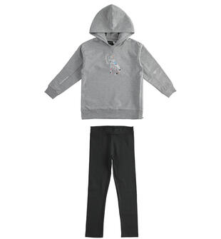 Completo ragazza felpa e leggings sarabanda GRIGIO MELANGE-8992