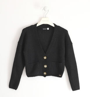 Cardigan ragazza con tasche sarabanda NERO-0658