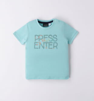 T-shirt 100% cotone per bambino sarabanda VERDE ACQUA-4411