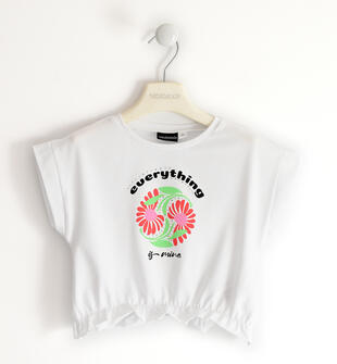 T-shirt ragazza stampe varie sarabanda BIANCO-0113