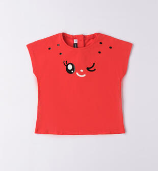 Simpatica t-shirt bambina sarabanda ROSSO-2235