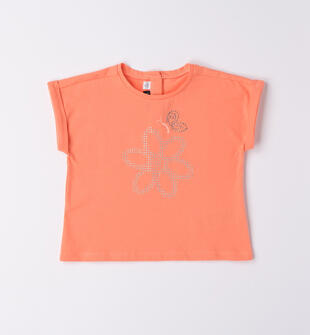 T-shirt glitter bambina sarabanda MANDARINO-2132