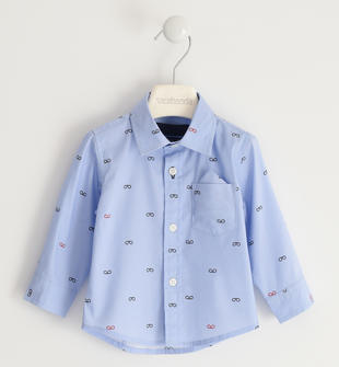 Camicia classica con micro fantasia sarabanda AZZURRO-NAVY-6MN6