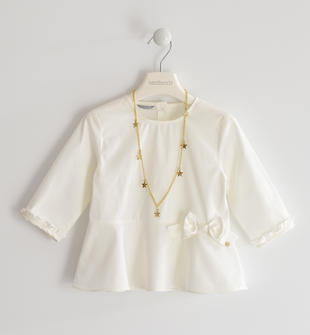 Elegante camicia in popeline con collana sarabanda PANNA-0112