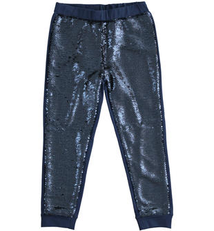 Pantalone in felpa leggera con paillettes reversibili sarabanda NAVY-3854