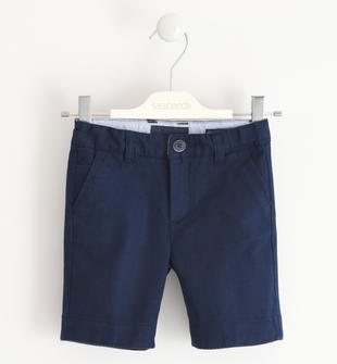 Pantalone corto misto lino e cotone sarabanda NAVY-3885
