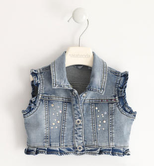 Gilet da bambina effetto denim sarabanda