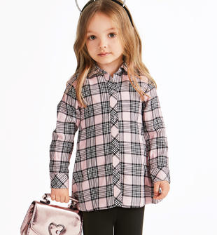 Maxi camicia fantasia macro check sarabanda ROSA-2513