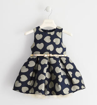 Abito smanicato in tessuto jacquard con cuori per bambina da 6 mesi a 7  anni Sarabanda - ABITI - Bambina - Sarabanda
