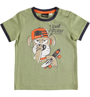 Simpatica t-shirt 100% cotone sarabandapromo VERDE SALVIA-5454