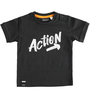 T-shirt sportiva bambino 100% cotone sarabandapromo NERO-0658