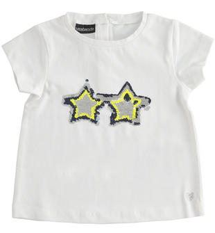 T-shirt bambina con stelle di paillettes reversibili sarabandapromo