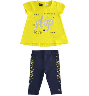 Completo bambina maxi t-shirt e leggings pinocchietto sarabandapromo