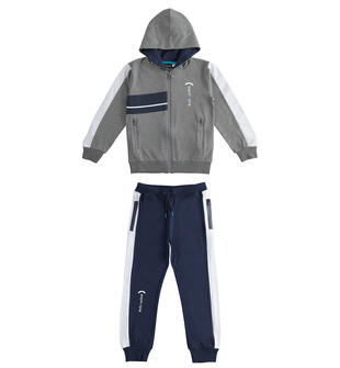 Tuta ragazzo con zip e cappuccio sarabandapromo GRIGIO MELANGE-8993
