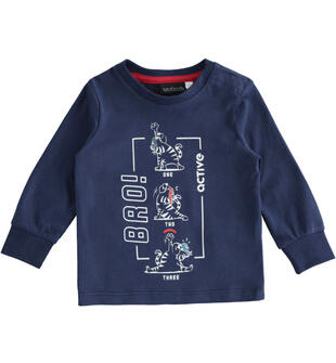 Maglietta girocollo bambino grafiche varie sarabandapromo NAVY-3854