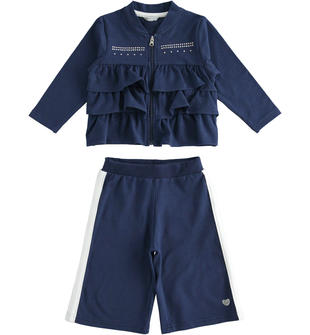 Tuta due pezzi in jersey stretch con pantaloni a palazzo sarabandapromo NAVY-3854