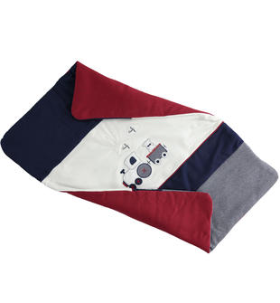Copertina per neonato con trenino minibanda NAVY-3854