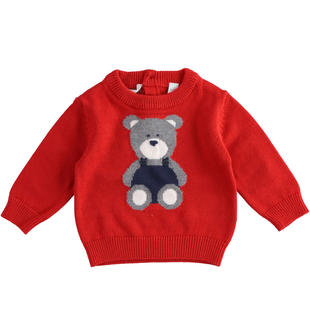 Maglia in tricot con orsetto minibanda