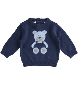 Maglia in tricot con orsetto minibanda