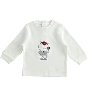 Maglietta girocollo 100% cotone con applicazioni per neonato minibanda