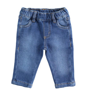 Comodo pantalone in denim maglia per neonato minibanda STONE WASHED-7450