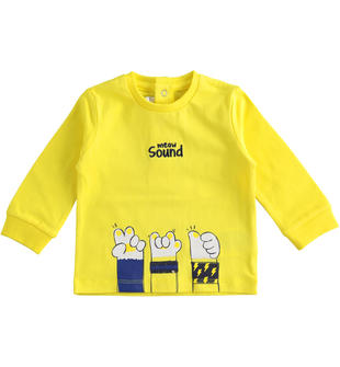 Simpatica e colorata maglietta in jersey stretch minibanda GIALLO-1434