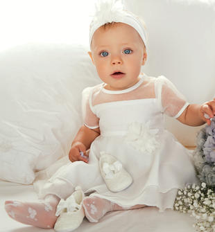 Elegante abito da cerimonia in organza per neonata minibanda