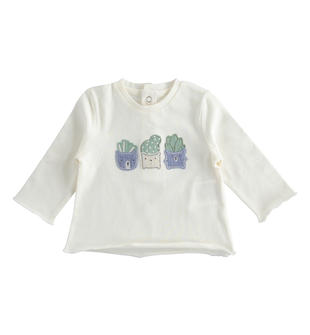 Maglietta neonato girocollo 100% cotone varie fantasie minibanda MILK-0111