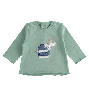 Maglietta neonato girocollo 100% cotone varie fantasie minibanda