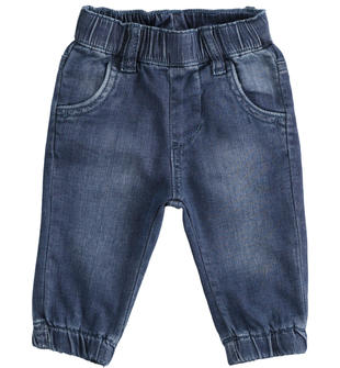 Jeans neonato in denim stretch di cotone minibanda STONE WASHED-7450