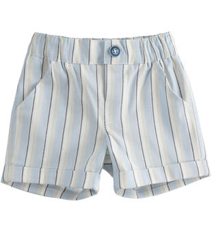 Pantaloni neonati eleganti fantasia a righe minibanda AZZURRO-3813