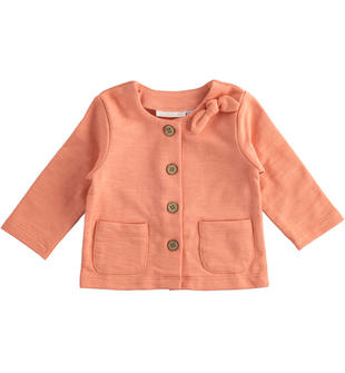 Cardigan neonato 100% cotone con fiocco minibanda TERRA COTTA-2023