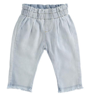 Jeans neonato denim stretch con vita arricciata minibanda