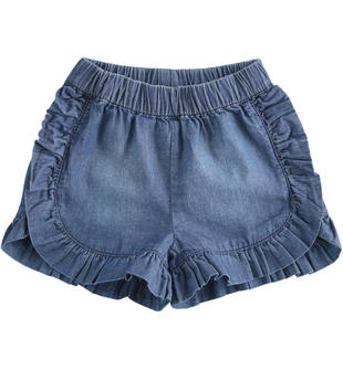 Shorts neonata in denim leggero 100% cotone minibanda STONE WASHED-7450