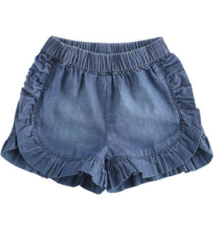 Shorts neonata in denim leggero 100% cotone minibanda