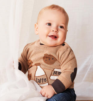 Maglione in tricot per neonato minibanda BEIGE-0925