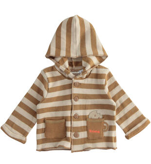 Felpa neonato in tricot minibanda DARK BEIGE-0818